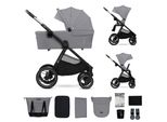 Kinderkraft Nea 2 - Passeggino 2 In 1 - Fino A 27 Kg - Navicella E Passeggino - Ruote Antiforatura - Capottina Impermeabile UPF50+ - Pieghevole E Maneggevole - Grigio