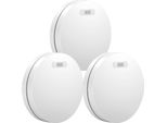 Aroha Link Rilevatore Di Fumo/Calore Sleep Line Interconnesso - Batteria Da 10 Anni - Sensore Fumo Collegabile - Allarme Anticendio - 3 Pezzi