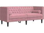 Vidaxl Divano Chesterfield Con Imbottiture 2 Posti In Velluto Rosa