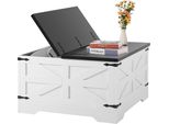 Tavolino Pieghevole Tavolo Da Soggiorno Tavolo Da Cocktail 80 Cm Quadrato Con Ripiano - Tavolino Moderno Per Piccoli Ambienti