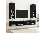 Vidaxl Set Mobile Tv 2 Pezzi Effetto Rovere Nero 30,5 X 30 X 102 Cm