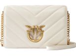 Pinko Pelle Borsa A Tracolla Borsa A Tracolla Love Click Classic Sheep Nappa Big Chevron White - Antique Gold Avorio