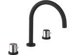 Miscelatore Per Lavabo 3 Fori Ultrasan, Nero Opaco/Cromo