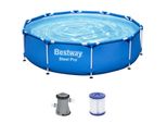 Bestway - Steel Pro - Piscina Con Pompa Filtro - 305X76 Cm - Rotonda