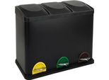 Cestino Per Rifiuti, Acciaio Inox Nero,45L,60,5X34X48,5