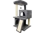 Flopi Albero Per Gatti Grigio Scuro - 44,5 X 48 X 86 Cm - Grigio Scuro - 1 Piattaforma, 1 Palla Gioco, 2 Nicchie, 1 Rampa