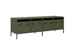 Vidaxl Mobile Tv Verde Oliva 135X39X43,5 Cm Acciaio Laminato A Freddo