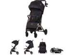 Chipolino Carrozzina, Passeggino Pixie Pieghevole Cesto Portabicchieri 22 Kg Nero Oro