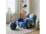 Divano Design Poltrona Moderna Trendy Lounge Chair Sedia Singola Sedia Tempo Libero Sedia Singola Confortevole 【Sf56-Stellato Cielo】