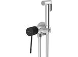 Miscelatore Da Incasso Per Bidet Solaria Con Arresto Doccia, Rotondo, Cromo/Nero Opaco