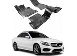 2014-2025 Mercedes Classe C W205 S205 Tappetini Tpe Nero 4 Pz