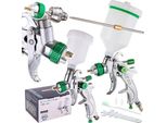 Set Di Pistole A Spruzzo Hvlp Professionali - 3 Dimensioni Di Ugelli (0,8 Mm, 1,4 Mm, 1,7 Mm), Serbatoi Da 600 Ml E 125 Ml