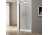 Ugga Porta Scorrevole Per Doccia 1000 Mm, Vetro Mattone, Bianco