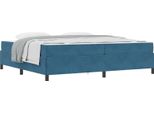 Vidaxl Struttura Letto Con Materasso Blu Scuro 200 X 200 Cm In Tessuto