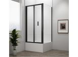 Deep Black Cabina Doccia Rettangolare 1000X900Mm Variante L/R, Vetro Trasparente