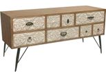 Mobile Tv Dkd Home Decor 120 X 40 X 61 Cm Abete Metallo Naturale Bianco