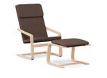 Syfax™ Sedia Relax Con Poggiapiedi Marrone Scuro In Tessuto