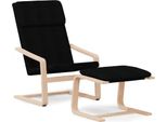 Syfax™ Poltrona Relax Con Poggiapiedi Nera In Tessuto