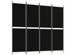 Syfax™ Divisorio A 4 Pannelli Nero 200X180 Cm In Tessuto