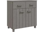 Syfax™ Credenza Hamar Grigio Chiaro 79X40X80 Cm Legno Massello Di Pino