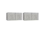 Syfax™ Mobili Porta Tv Pensili 2Pz Grigio Cemento 60X30X30 Cm