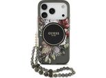 Custodia Guess Passend FüR Iphone 17 Pro Compatibile Con Magsafe GUHMP17LHFWBRCESK (Fiori Iml Con Cinturino Perlato) Nero