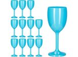 Set Di 12 Bicchieri Da Vino In Plastica Turchese