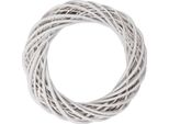 Decorativa In Rattan Clayre & Eef Ø 40X7 Cm Bianco Per Porta Parete Tavolo