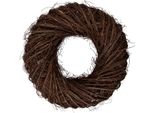 Clayre & Eef Ghirlanda Decorativa In Rattan Marrone Ø 50X13 Cm Rustica Per Porta Parete Tavolo Decorazione