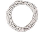 Cornice Decorativa In Rattan Clayre & Eef Bianco Ø 20X4 Cm