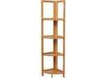 Scaffale In Bambù - Scaffale Da Bagno - 5 Livelli - Dimensioni 27×38×120 Cm - Indipendente - Richiede Il Montaggio - Arancione