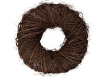 Clayre & Eef Ghirlanda Decorativa In Rattan Marrone Ø 60X18 Cm Naturale Per Porta Parete Tavolo