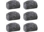 Vidaxl Coperte 6 Pezzi Grigio Scuro 270 X 240 Cm In Pile