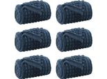 Vidaxl Coperte 6 Pezzi Blu Navy 150 X 130 Cm In Pile