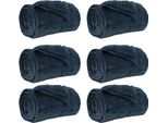 Vidaxl Coperte 6 Pezzi Blu Navy 150 X 200 Cm In Pile