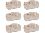 Vidaxl Coperte 6 Pezzi Beige 150 X 200 Cm Pile