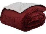 Vidaxl Coperta Bordeaux Rosso 240 X 270 Cm In Pile