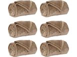 Vidaxl Coperte 6 Pezzi Cammello 150 X 200 Cm In Pile