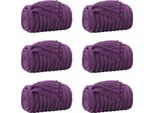 Vidaxl Coperte 6 Pezzi Viola 270 X 240 Cm In Pile