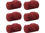 Vidaxl Coperte 6 Pezzi Rosso Bordeaux 150 X 130 Cm In Pile