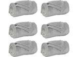 Vidaxl Coperte 6 Pezzi Grigio 130 X 150 Cm In Pile
