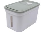 Distributore Di Riso - Contenitore Per Cereali - Capacità 10 Kg - Coperchio Ermetico - Caraffa Dosatrice - Per Alimenti Per Cani E Gatti - Verde