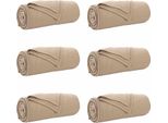 Vidaxl Coperte 6 Pezzi Cammello 170 X 130 Cm In Pile