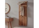 Pannello Appendiabiti Mca HWC-P55, Appendiabiti A Parete, Ganci A Mensola In Legno Massiccio 135X42X22Cm, Rovere