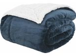 Vidaxl Coperta Blu Navy 130 X 150 Cm In Pile