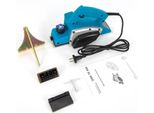 Pialla Elettrica Per Legno - Pialla Manuale - 800 W - Motore Senza Spazzole - Larghezza Di Piallatura 82 Mm - Asportazione Trucioli 1 Mm - 16.000 Giri/Min - 220 V - Blu