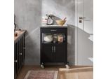 Sobuy Carrello Da Cucina Con Piano Di Lavoro Carrello Di Servizio Con Rotelle Tavolino Di Legno Carrello Da Cucina In Piedi Versatile Mobile Da Cucina FKW22-SCH