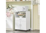 Sobuy Carrello Portavivande Armadio Da Cucina Armadio Per Microonde Con Un Ripiano Scorrevole FSB09-W