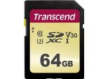 Transcend 500S - Scheda Di Memoria Flash - 64 Gb - Classe Video V30 / UHS-I U3 / Classe10 - Sdxc UHS-I