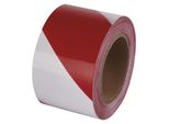 Nastro Barriera 75 Mm, 250 M, Rotolo Bianco/Rosso, Scatola Di Carta Per Lo Srotolamento